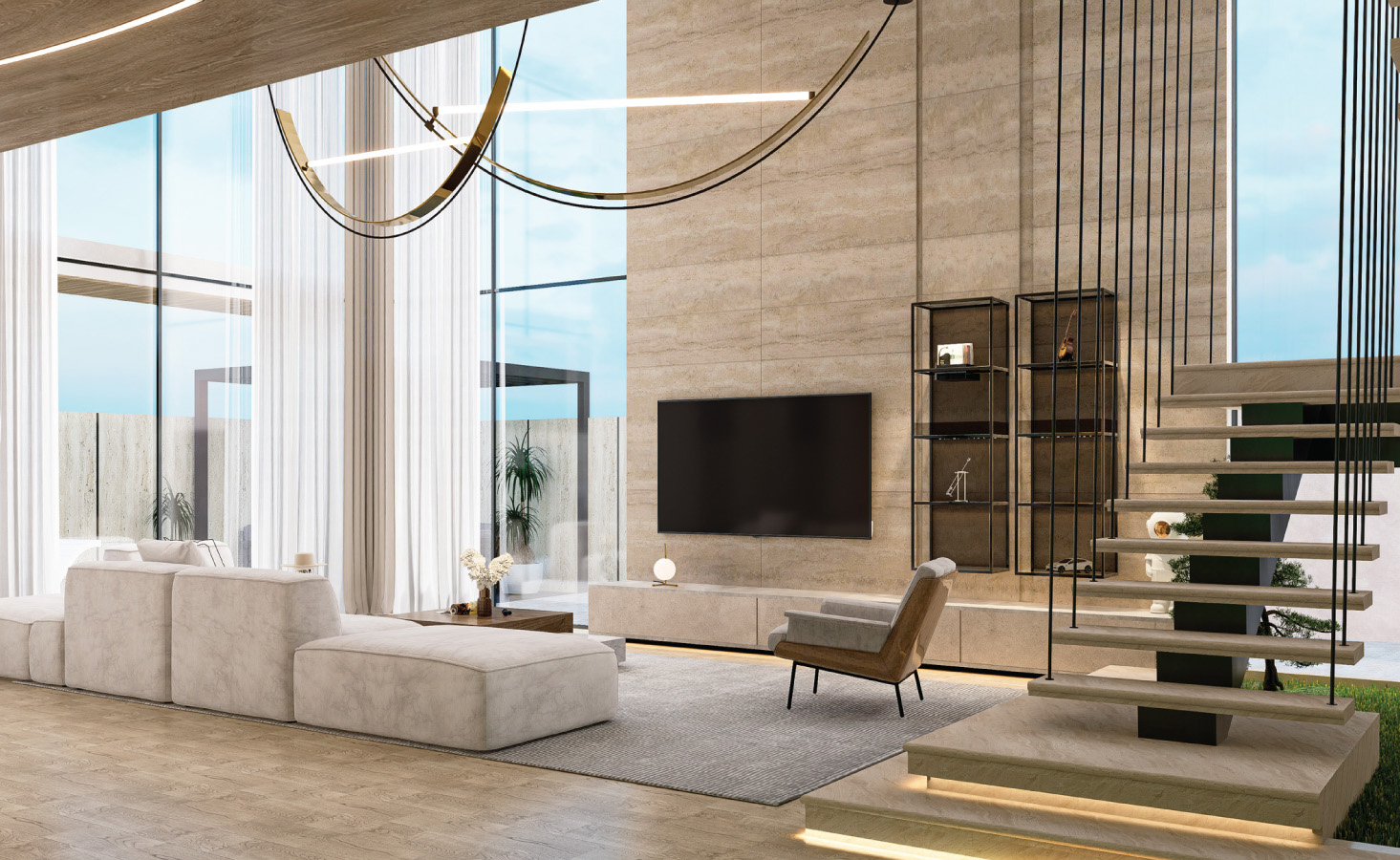 Middle Design Interior Visualisation Residential Gulbahar Villa 1